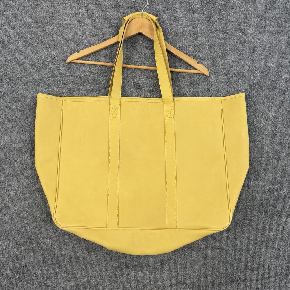Vinatge Hartmann Yellow Leather Tote Bag 26in Large Shoulder Shopper Travel Work